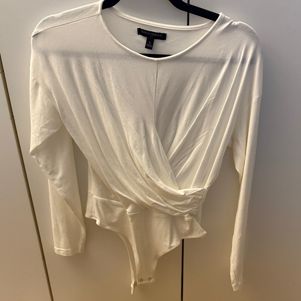 Banana republic white Wrap Bodysuit